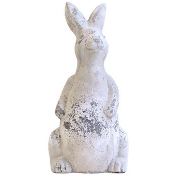 Michael Carr Designs Michael Carr Designs MCD6040XLA344 20.1 in. Rabbit Standing Up Face Forward - Antique White MCD6040XLA344